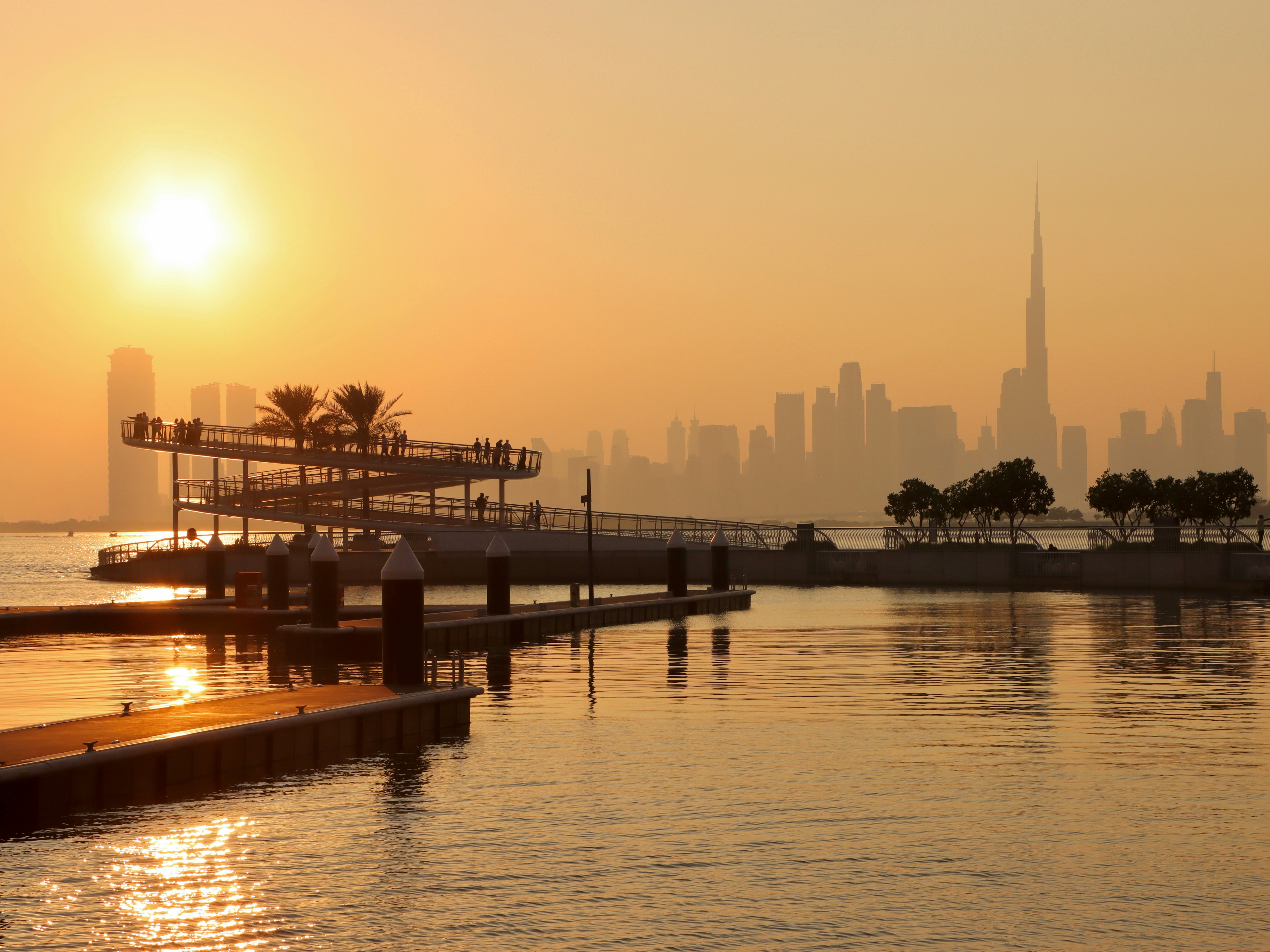 Dubai skyline at sunset